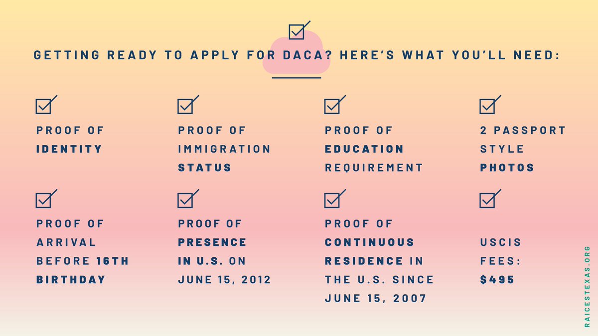 And while we wait for  @USCIS to re-open  #DACA applications...Here are  things you should be getting ready in order to apply 