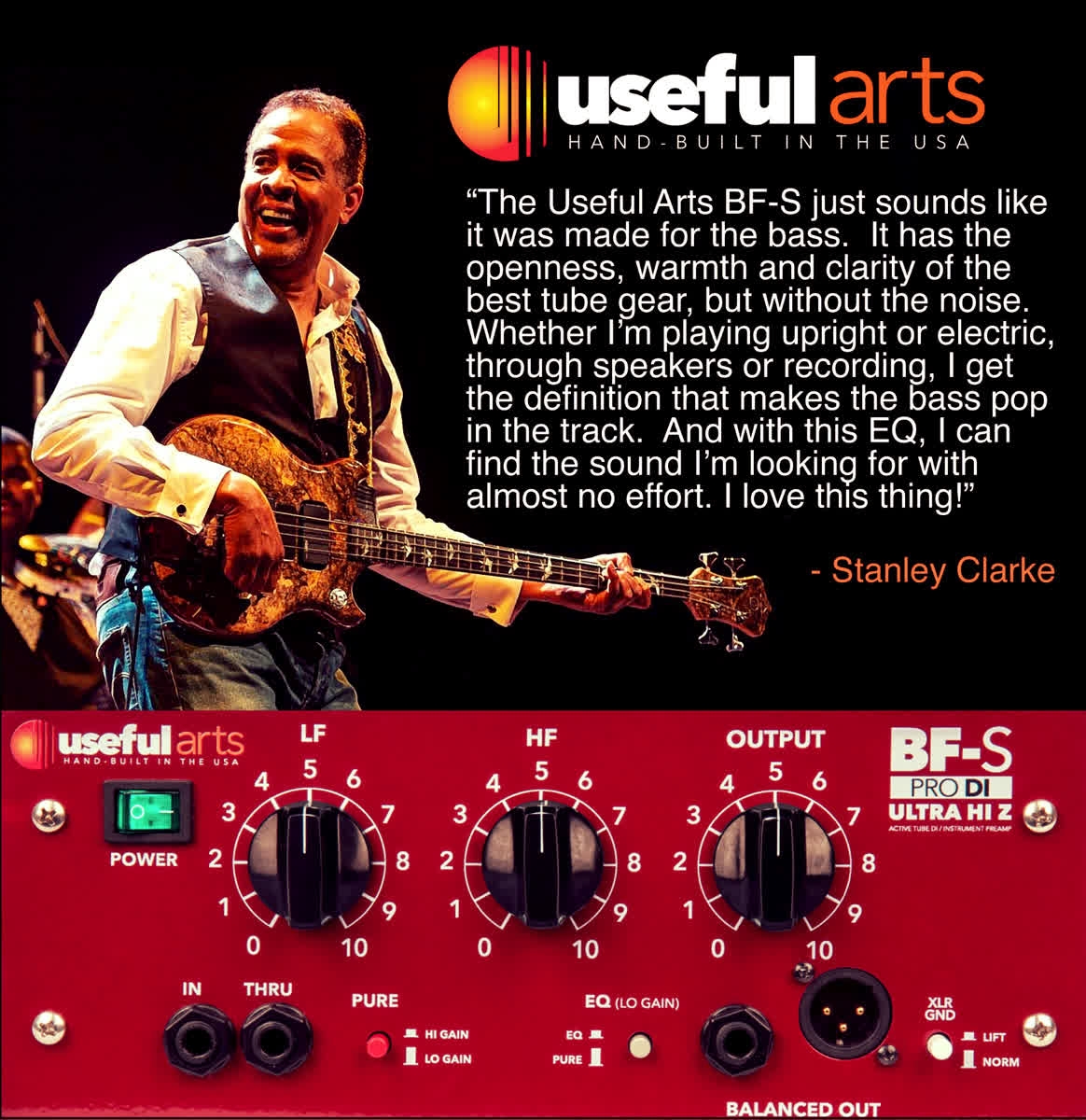 BassMusicianMag's tweet photo. 🎸Stanley Clarke makes the BF-S his new DI / @usefulartsaudio 😎

👀VIEW MORE >>> https://t.co/YRk3qlAXe0

#usefulartsaudio #stanleyclarke #dibox #di #tubedi #tubegear #studio #bassgear #makeyourselfuseful https://t.co/GHrQDCJyKN