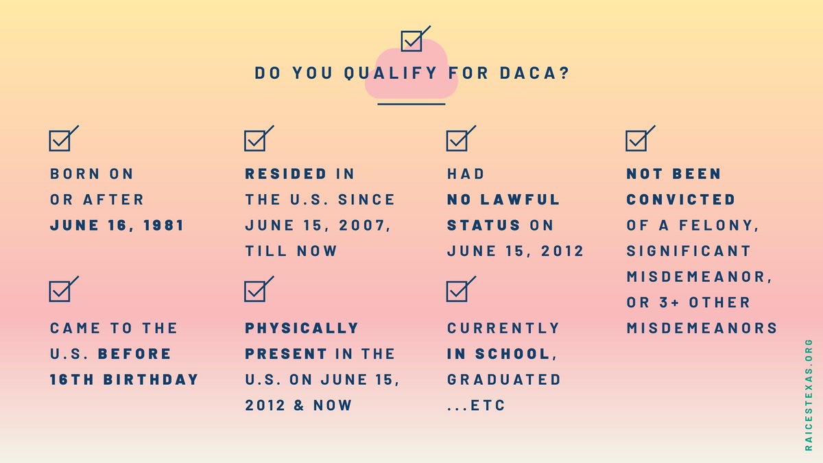 If you're wondering if you qualify to apply for  #DACA...Here are  things you should have in mind 