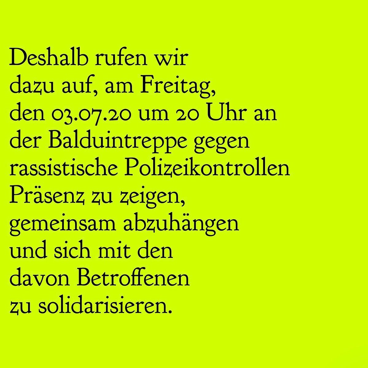 copwatch_hh's tweet photo. Einladung zum solidarischen #Stehempfang gegen rassistische Polizeikontrollen am Freitag (03.07.), 20 Uhr, #Balduintreppe. Denn das Problem heißt nicht #Drogen, sondern: #Rassismus &amp; #Polizei.  #CopwatchHH #norphh #Polizeiproblem https://t.co/qhzacbZIpj