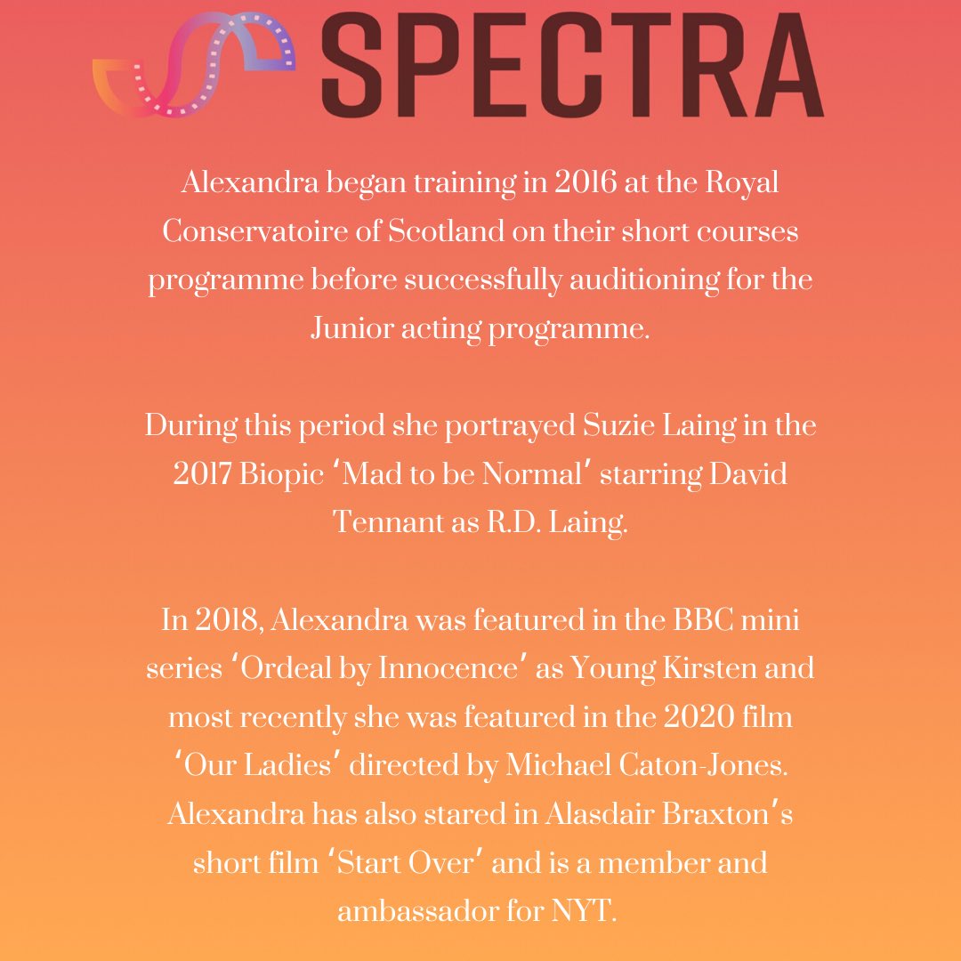 in_sightfilm's tweet photo. Our first Spectra profile is from one of our Actors!🎬
Introducing: Alexandra Finnie, who will be playing Alexis! ✨
#Insightfilm #tuesdayvibes #Filmmaking #shortfilm #acting 
@AlexandraF351 https://t.co/VPBN4GagLu