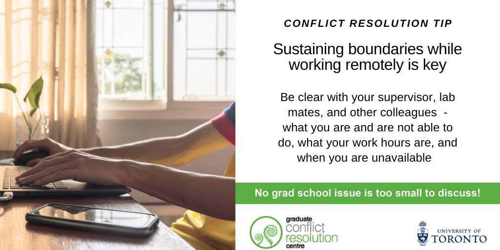GradCRCUofT's tweet photo. Tip 5: Know and set your boundaries. https://t.co/6xQO0rsQSN