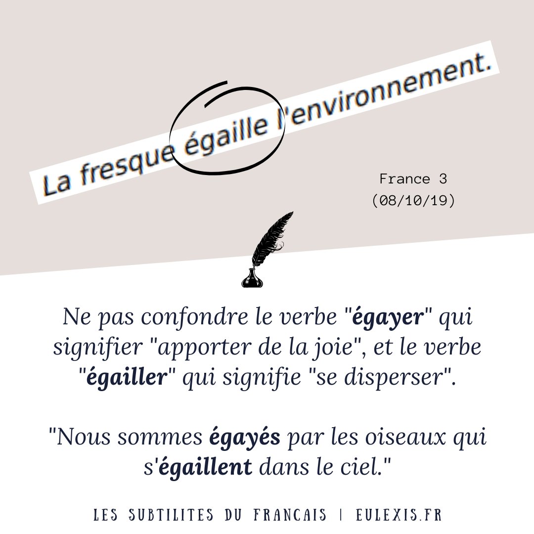 Saviez-vous qu'il existait un "égayer" et un "égailler" ?