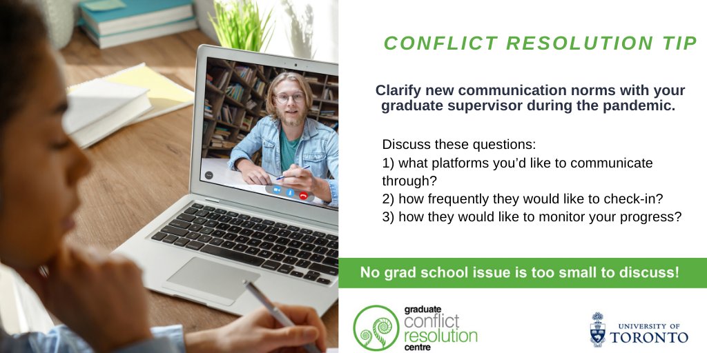 GradCRCUofT's tweet photo. Tip 10: Ask Questions and Communicate New Norms https://t.co/KHs5cQRVUO