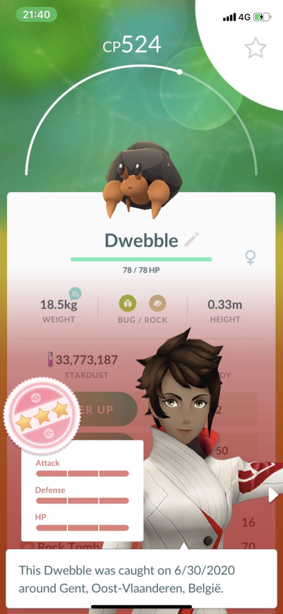 Jeroen026PoGo's tweet image. 💯 Dwebble from a quest! 🥳

#PokemonGo #hundo #dwebble