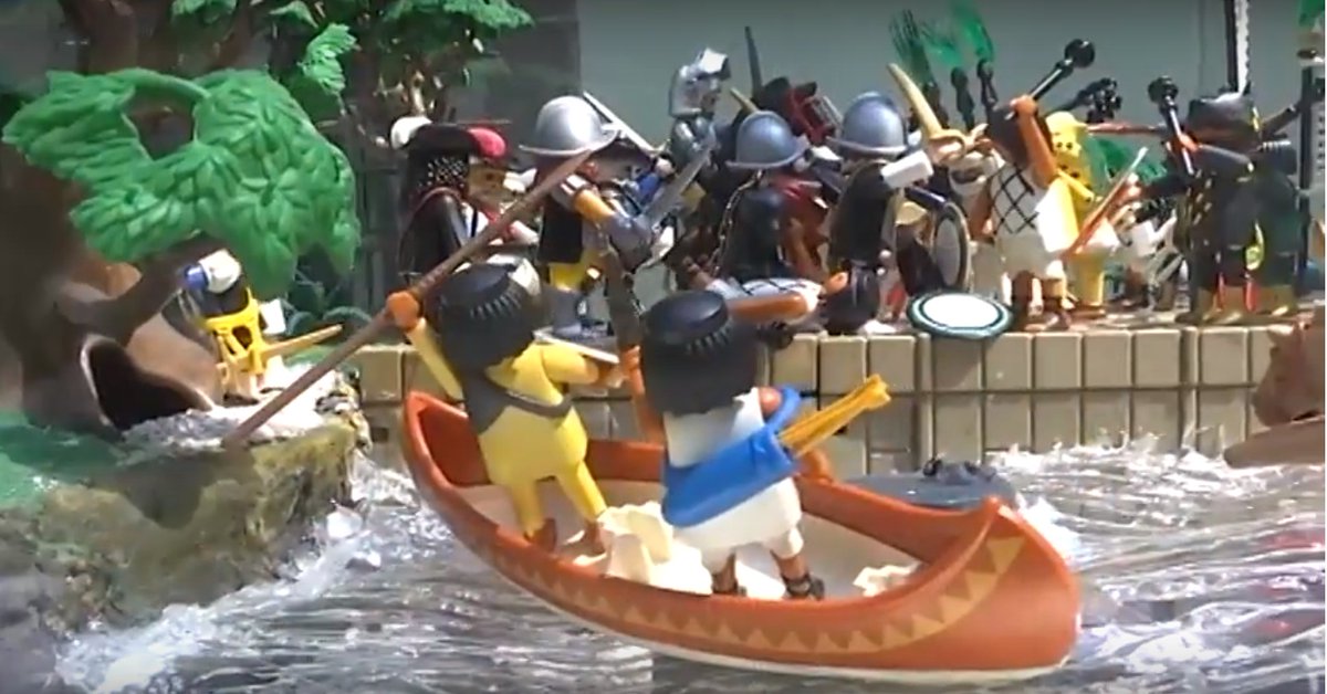 Amexplay_AC's tweet photo. El 30 de junio de 1520 , los aztecas liderados por #Cuitláhuac, tlatoani de Iztapalapa, derrotan a los españoles, es la  #NocheVictoriosa #NocheTriste 
#CapitalCultural #playmobil #playmobilmexico https://t.co/N16oCgtSZY