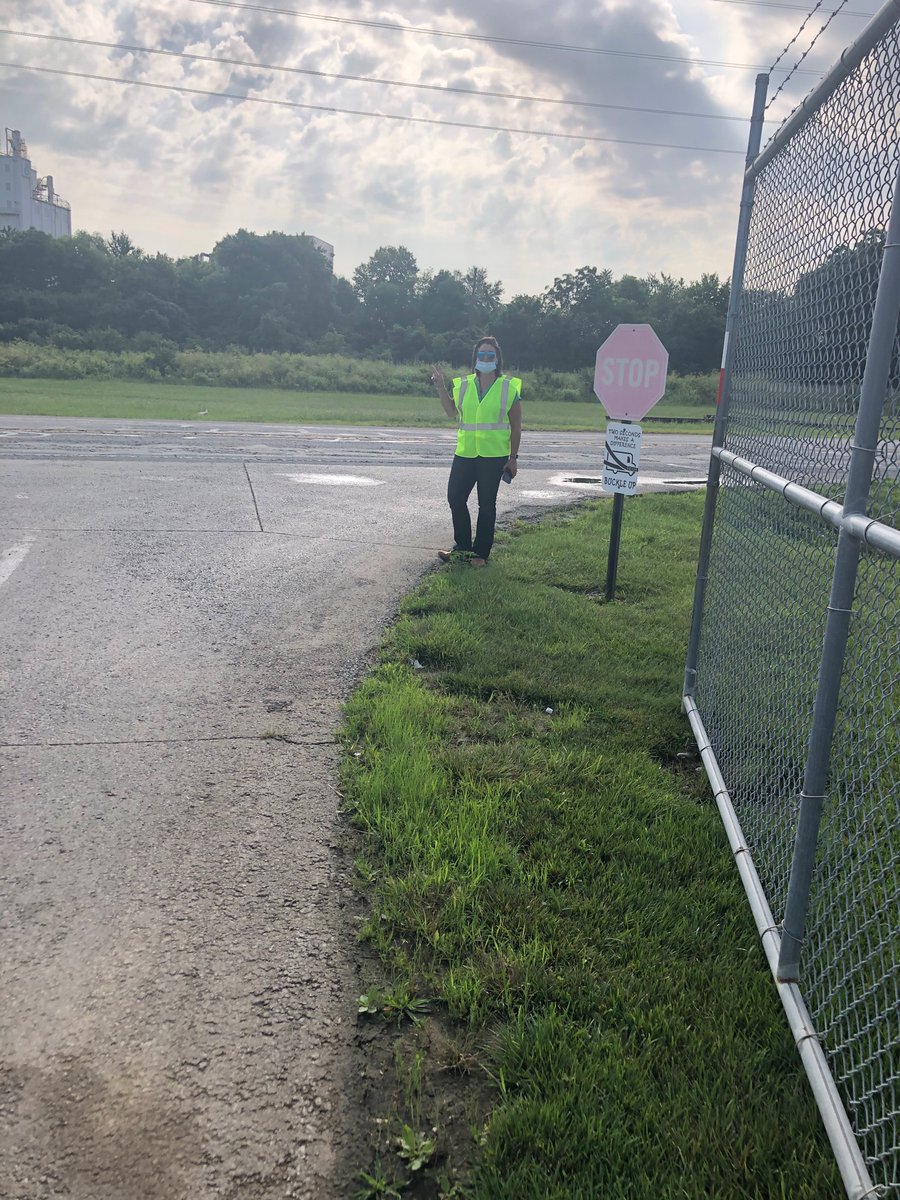 OVD HS Director Jessica Conatser preparing to greet drivers as they leave the facility!