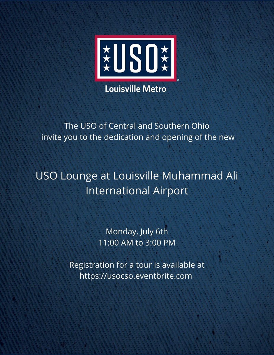 USOOhio's tweet photo. We are so excited to open our new lounge at the Louisville Muhammad Ali International Airport! You can register for a tour at
https://t.co/7ysVxEP7n3
@FlyLouisville #usocso #betheforce https://t.co/2qtWe5MOR9