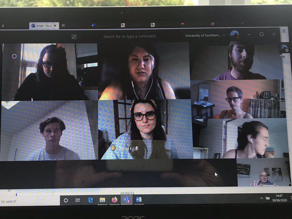 One lockdown bonus has been the fortnightly reading group meetings with @SotonEnvSci microplastics researchers- today with great presentations from new Masters researchers Olly and Adam. <a href="/DeepSeaCri/">Christina Thiele</a> <a href="/Radford_Freya/">Freya Radford</a> <a href="/jessicalstead/">Dr Jessica Stead</a> <a href="/Lina_ZapataR/">Lina Zapata</a> <a href="/EnviroLands/">Vianey Landeros</a> <a href="/EnviroTaff/">Ian Williams</a> <a href="/GEEEJAYELL/">John Langley</a>