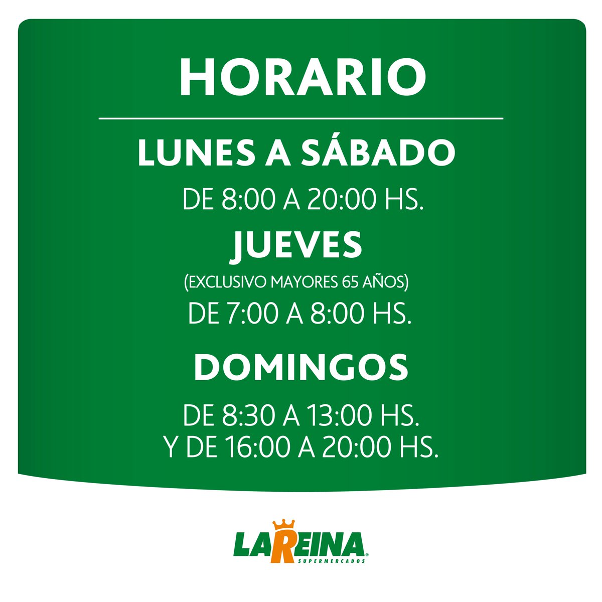 📢¡Les informamos nuestros horarios de invierno a partir del 1º de Julio!