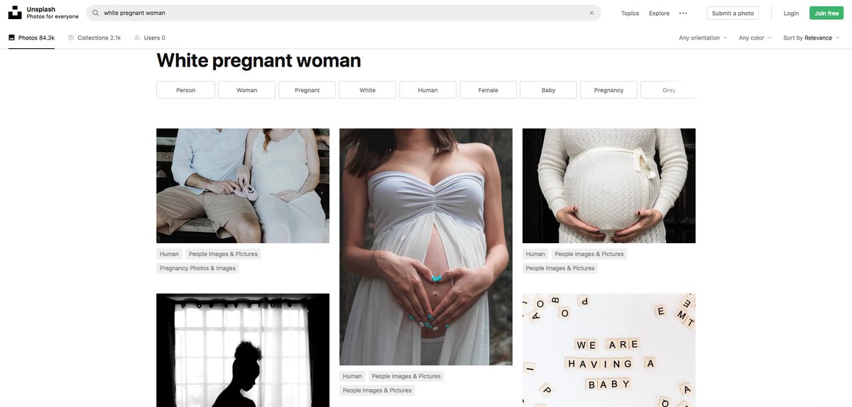 The free stock platform,  @unsplash, does well with actual gorgeous black pregnant women on page 1 when searching for those images. Thanks to the photographers and models making these available for use! 
