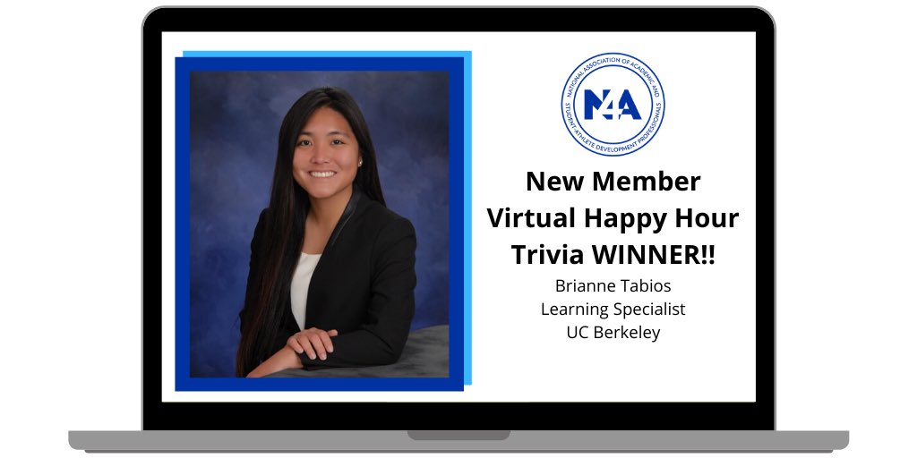nfoura's tweet photo. Thanks to all who joined us for New Member Happy Hour. A special shout to our Trivia Winner Brianne Tabios from @CalAthletics Great Job! Hope everyone had as much fun as we did! #WeAreN4A #N4ATogether https://t.co/Du4Ld4QsH7