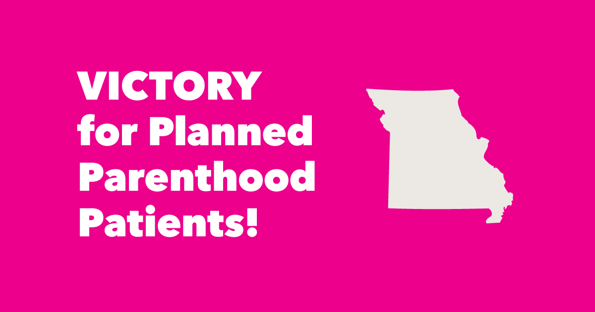 BREAKING: The Missouri Supreme Court delivers a win for patients who rely on Planned Parenthood for their health care! #MoLeg #MoGov #ShowMeAccess