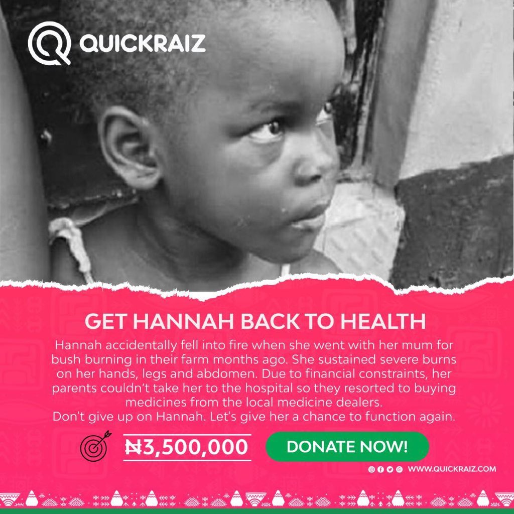 fiscouture's tweet photo. Hey before u swipe over this could be your child,this could be ur Neighbour,this could have been you
Consider service to humanity
Save a child
#savehannah
#IGiveN1000
@Quickraiz
#Quickraiz
Click on the link below to donate
https://t.co/ODoGJe7zhv https://t.co/Guy2HVK2b8