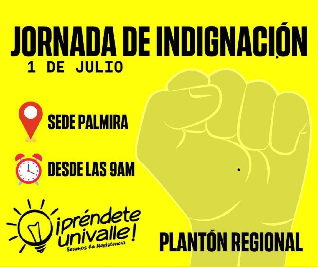 ElUnivalluno's tweet photo. #univallepalmira y todas las sedes regionales exigimos respuesta ante la desatención de la problemática de muchos estudiantes con su matrícula financiera. @UnivalleCol https://t.co/LH9iN5Beed