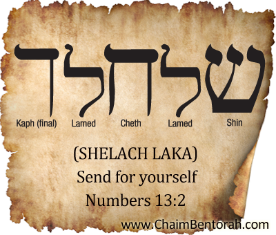 HEBREW WORD STUDY – SEND FOR YOURSELF – SHELACH LAKA שלח לך Shin Lamed Cheth Lamed KapNumbers 13:2: “Send thou men, that they may search the land of Canaan, which I give unto the children of Israel: #Numbers132 bit.ly/2VxZayh