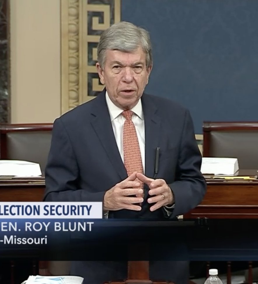 Screenshot of Senator Roy Blunt speaking on the Senate floor.