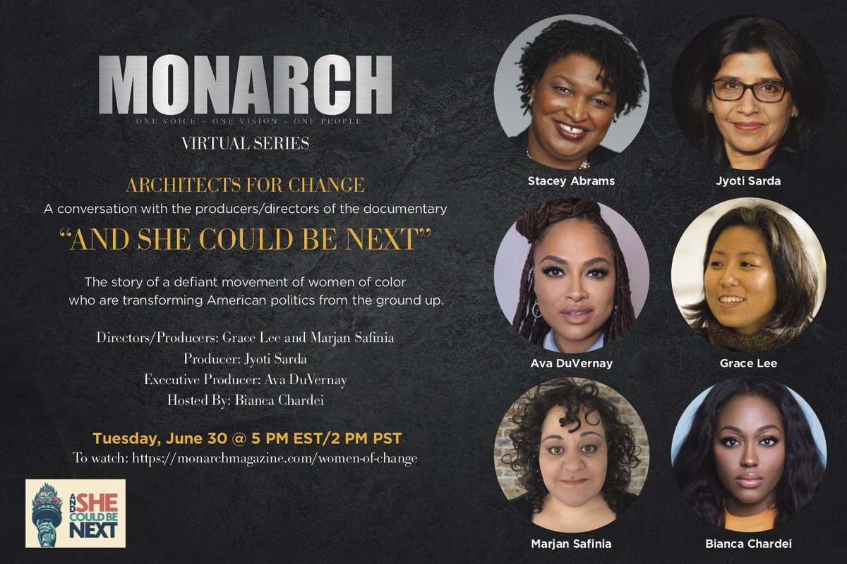 MonarchMag's tweet image. Architects of Change: A Conversation With the Directors/Producers of the @Shecouldbenext documentary. 

View the powerful conversation moderated by @biancachardei NOW: monarchmagazine.com/women-of-chang… 

#MonarchWomenOfChange #StepIntoPower