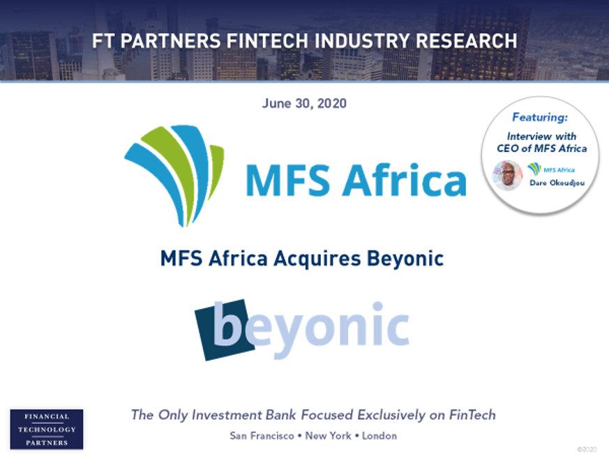 FTPartners's tweet photo. Check out FT Partners’ exclusive interview with Dare Okoudjou, Founder and CEO of @MFS_Africa: https://t.co/G4887pbBkZ #FinTech #Payments #EmergingMarketsFinTech #AfricaFinTech https://t.co/KNALZW5V7K