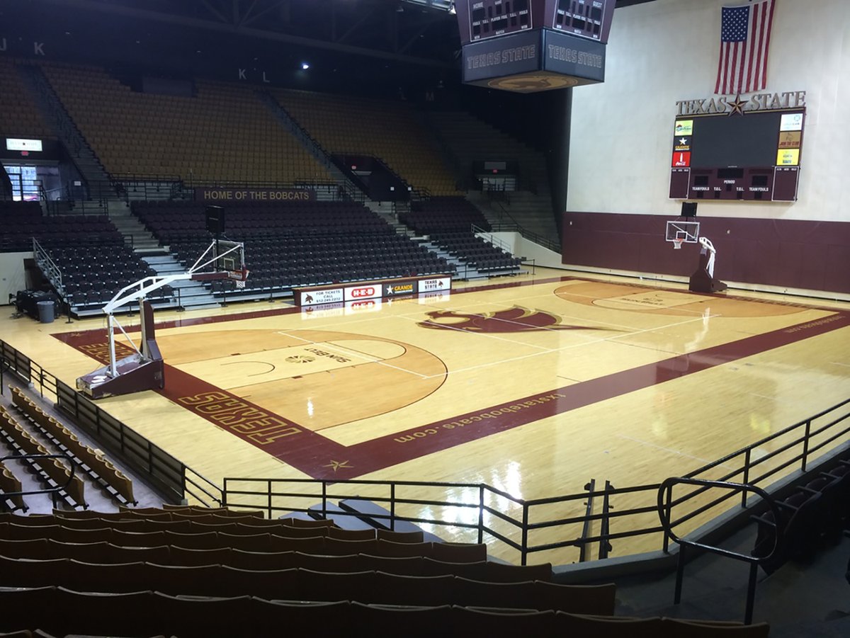 TXSTBobcatClub's tweet photo. #TransformationTuesday Strahan Arena 

#TXST #EatEmUp https://t.co/l5P5hXwdQs