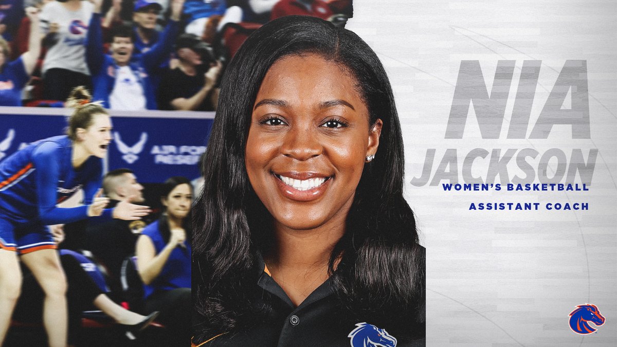 BoiseStateAlum's tweet photo. Let's give a big #BoiseState welcome to Nia Jackson, the latest edition to the @BroncoSportsWBB coaching staff!
https://t.co/YtQ1B0d4Yx
@BroncoSports @BoiseStateBAA @BoiseState
#BleedBlue #CommitToTheTeam #BoiseStateAlumni #WeAreBroncos #BroncoFamilyChat https://t.co/3735pDiZRH