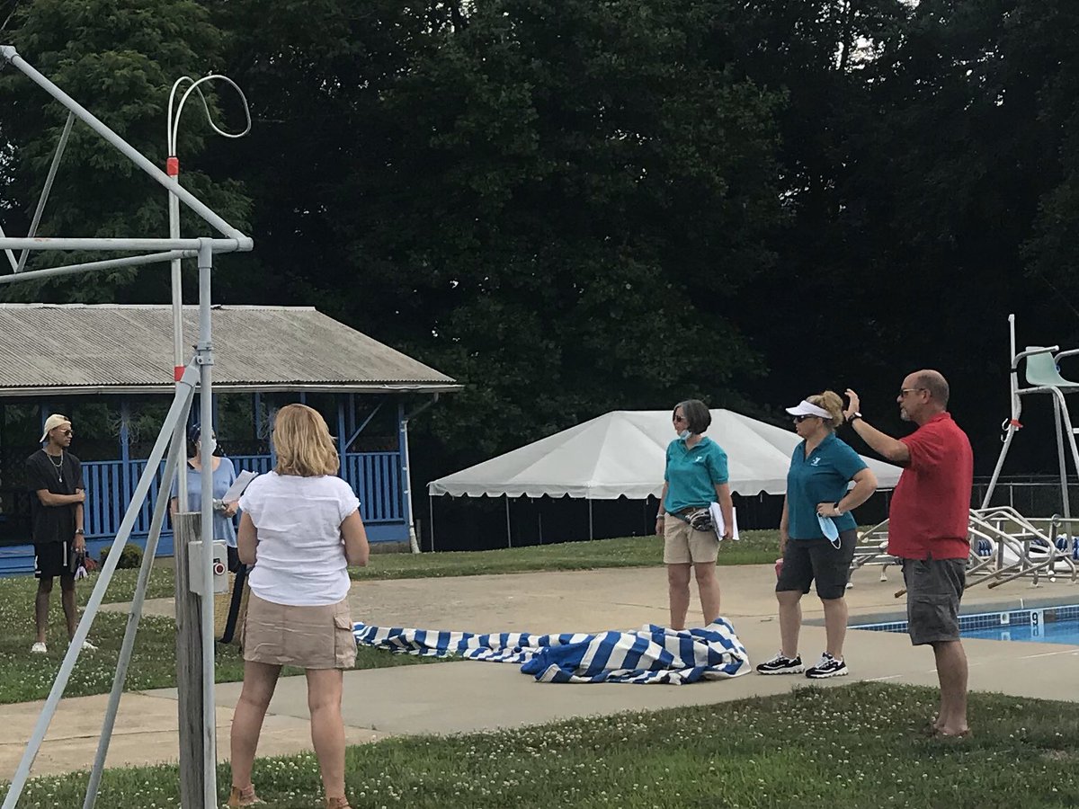 LastellaStacey's tweet photo. More camp stsff training happened today #AllInThisTogether #Camp2020RoleModels #CampLeaders @ymcaGMC ☀️#safetyfirst https://t.co/q3O053U0YC