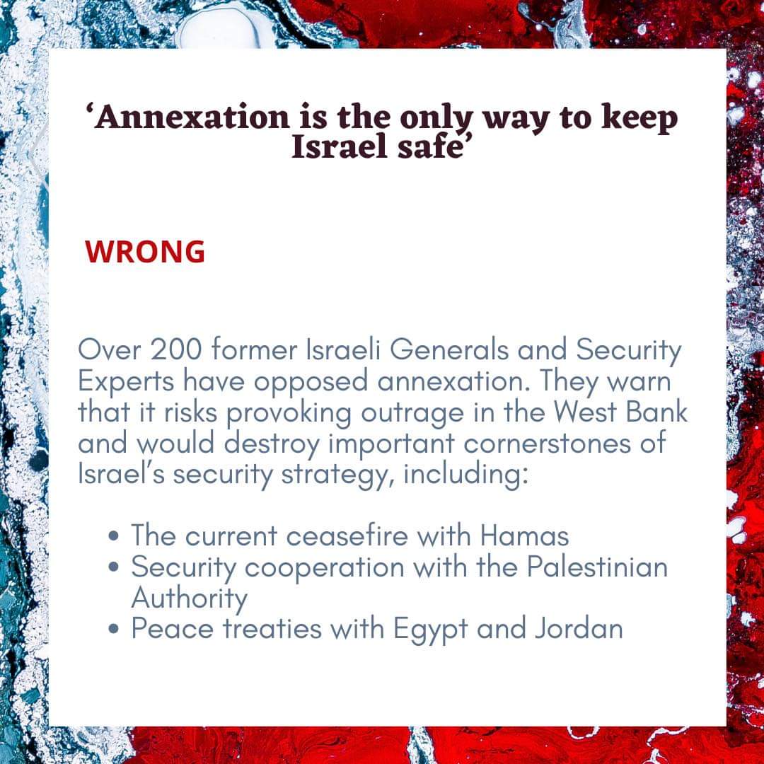 1. "Annexation is the only way to keep Israel safe"This isn't true. And we've got the receipts.