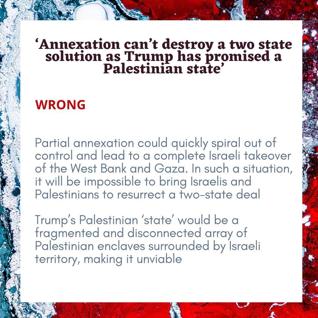 2. "Annexation doesn't endanger the two state solution". It does.