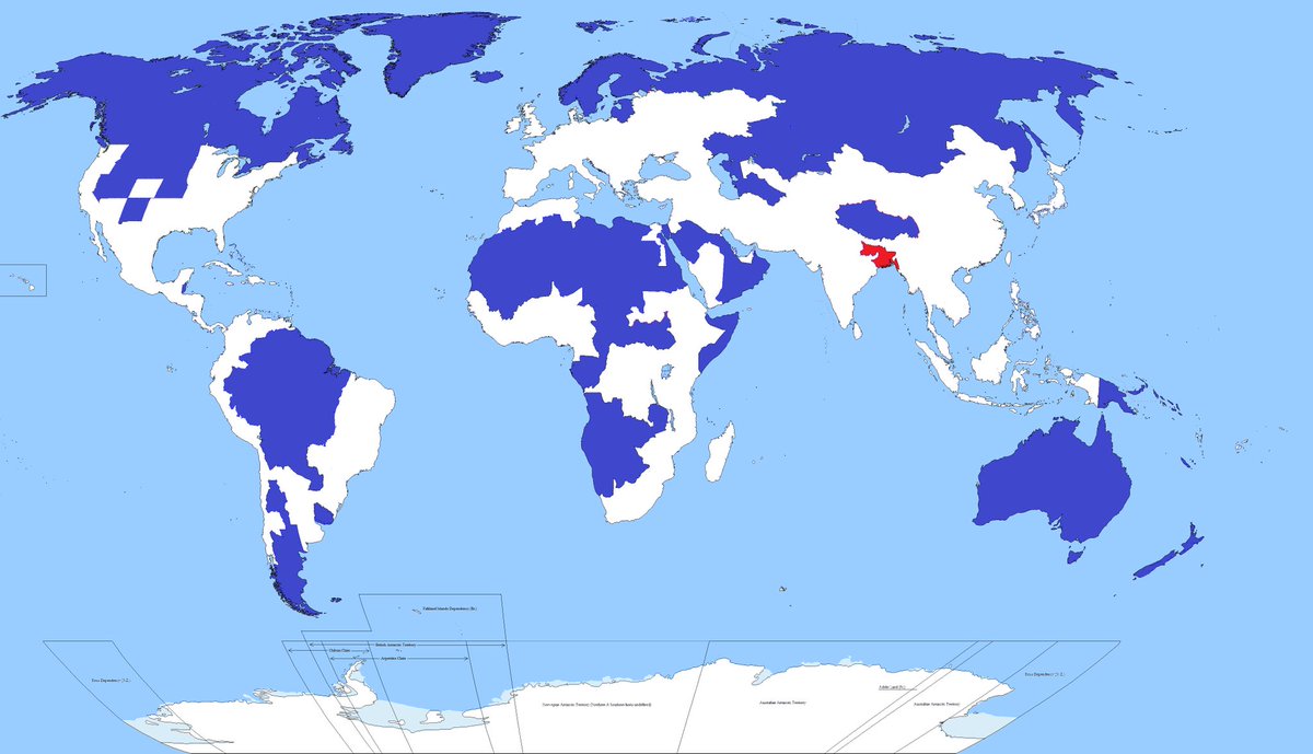 bbsgeography's tweet image. Get your head around this one! 😀🗺 5% of the entire world’s population live in the blue shaded areas. Another 5% of the entire world’s population also live in the red shaded area (north west India and Bangladesh) 🤯 #BBSMapWeek #Maps #India #Bangladesh #World
