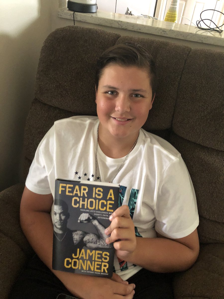 TeamLevi30's tweet photo. Levi’s #MakeAWish to see @JamesConner_  this season may have been canceled because of Covid 19, but it can’t cancel his love for him! He’s JACKED to read the book!!!! #fearisachoice https://t.co/0rgtjDcTDv