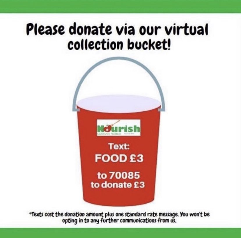 NourishFoodbank's tweet photo. We are always so pleased to receive food donations, but in the current climate cash donations have become even more important. Itโs so easy to give....just follow the instructions on our #Donr #virtualbucket #ourtowncares #foodbanks THANK YOU! https://t.co/1gVReeEhID