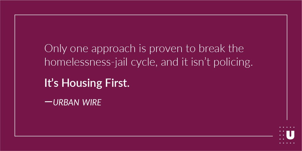 Many cities respond to chronic homelessness using police. <a href="/UrbanInstitute/">Urban Institute</a> shares why putting housing first is more effective urbn.is/2VnztQD