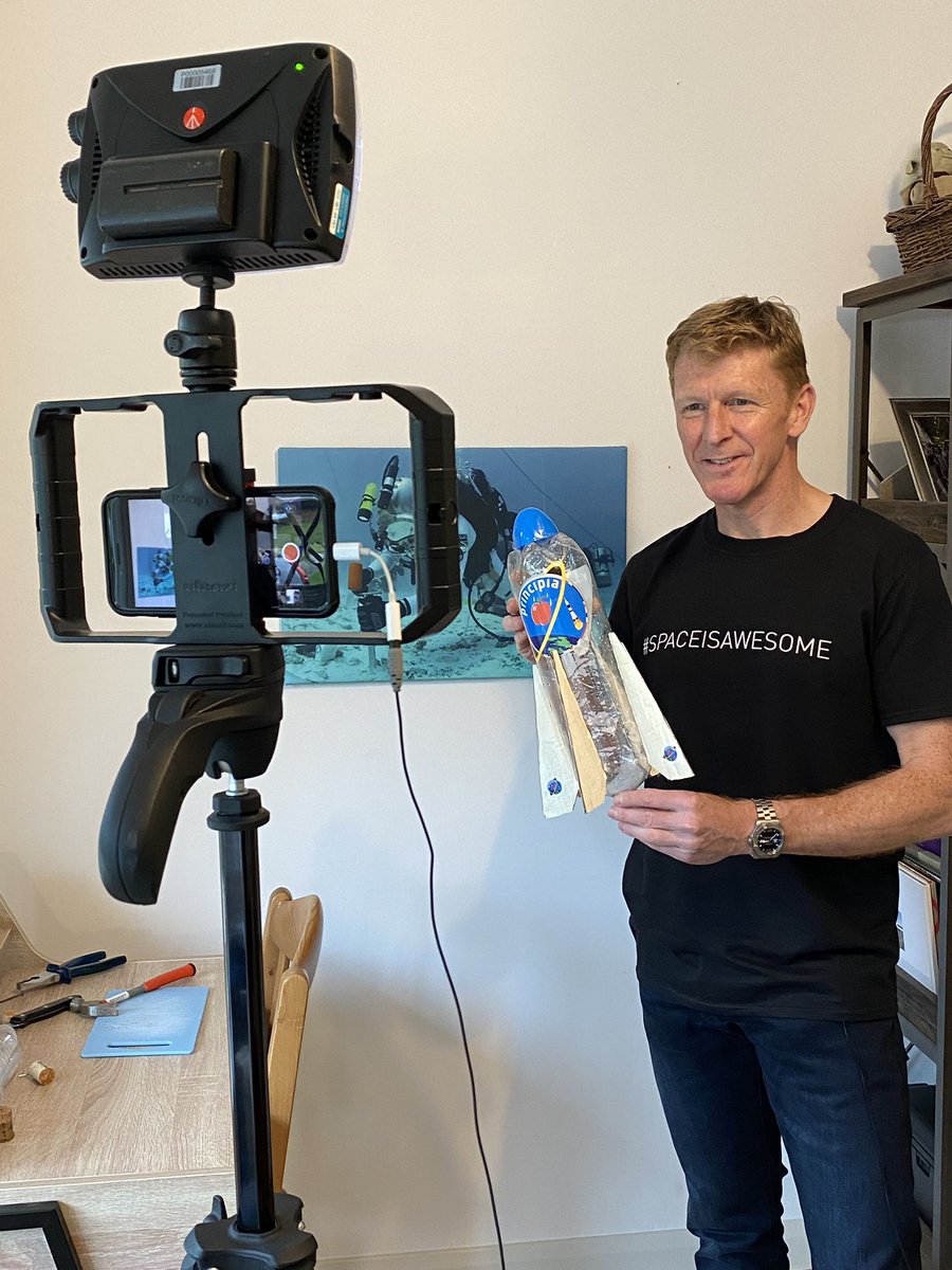 astro_timpeake's tweet photo. Join me tomorrow, Wednesday 1st July at 9.25am (BST) on @cbbc and @BBCiPlayer for some fun with bottle rockets. #STEMeducation #education #space #rocketlaunch https://t.co/mT6uml5unq