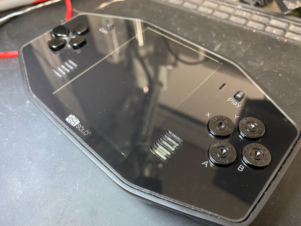 DIY_Engineering's tweet photo. Laser engraved interface to finish it off. #rkdr3 #retro #formlabs #diy #instamachinist #handheld #game #cerakote #picm3 #retropie #raspberrypi https://t.co/DPPMQfjgks
