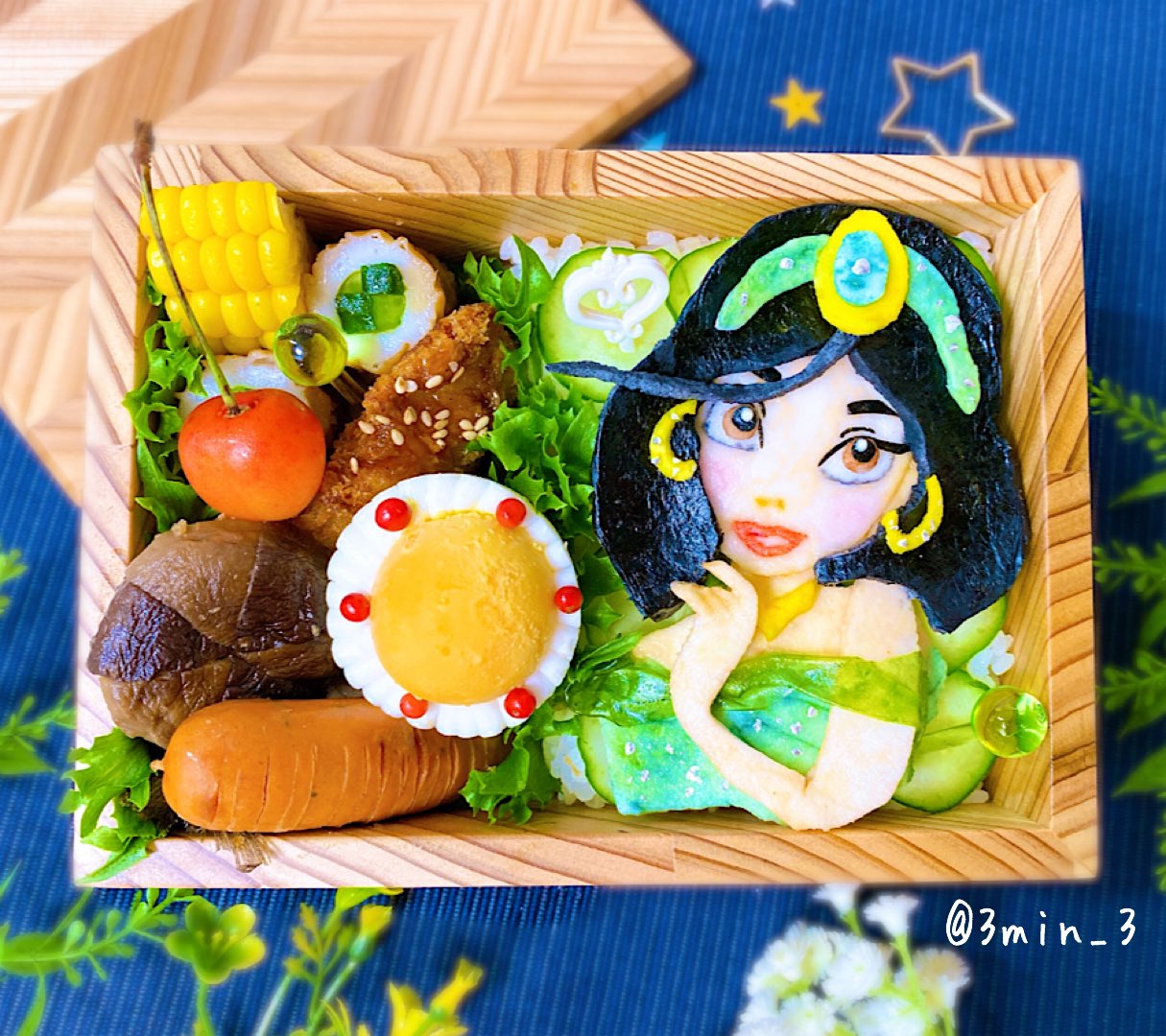 تويتر みぃ على تويتر プリンセス弁当 再び 今回は ジャスミン弁当 作ってみました プリンセスってほんと可愛い ディズニー弁当 ジャスミン アラジン はんぺんアート お弁当 愛妻弁当 旦那弁当 お昼ごはん ランチ ランチボックス キャラ弁