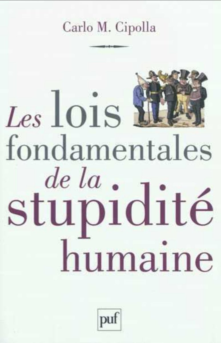 Ce thread est inspiré du livre "les lois fondamentales de la stupidité humaine" je vous invite à le lire pour plus de détails car je vais juste citer les principales lois et résumer le plus important pour vous aider à éviter les gens stupides dans votre vie. Let's go!