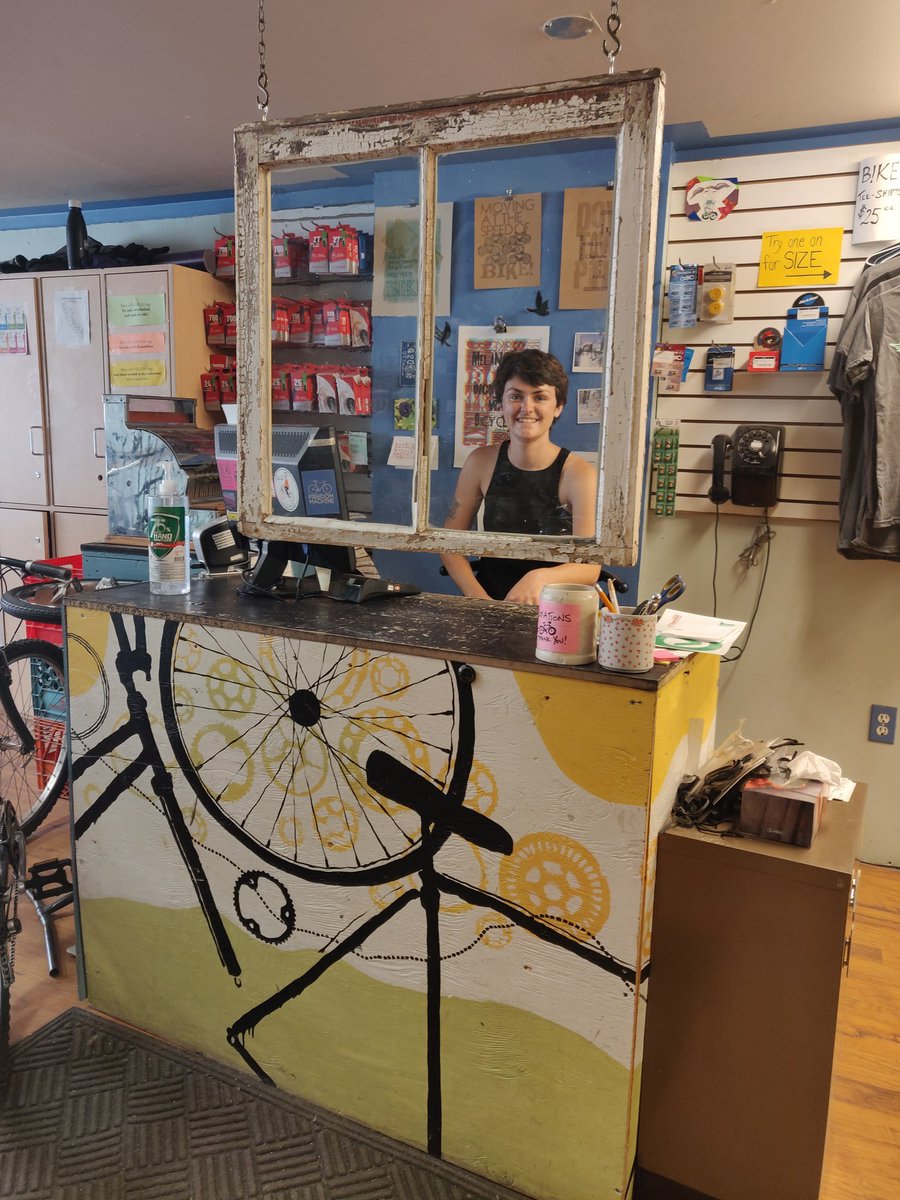 CyclingHubPTBO's tweet photo. B!KE now has the cutest sneeze guard in #ptbo. We re-open for retail July 2nd. See you Tuesday to Friday 10 to 6 for all your DIY bicycle needs!
#bikelife #bikeptbo #cycleptbo #ptbocanada https://t.co/uwZgcI9haD