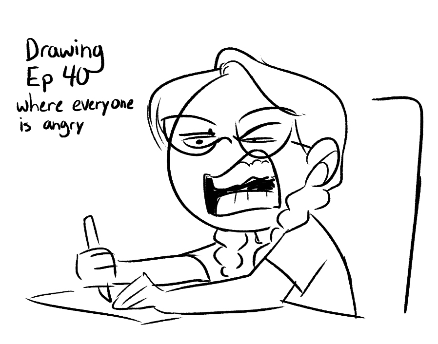 That age-old thing where you make faces while you draw expressions and the episode for Yuna &amp; Kawachan I'm currently working on has all angry faces. Claaaaaassic! 