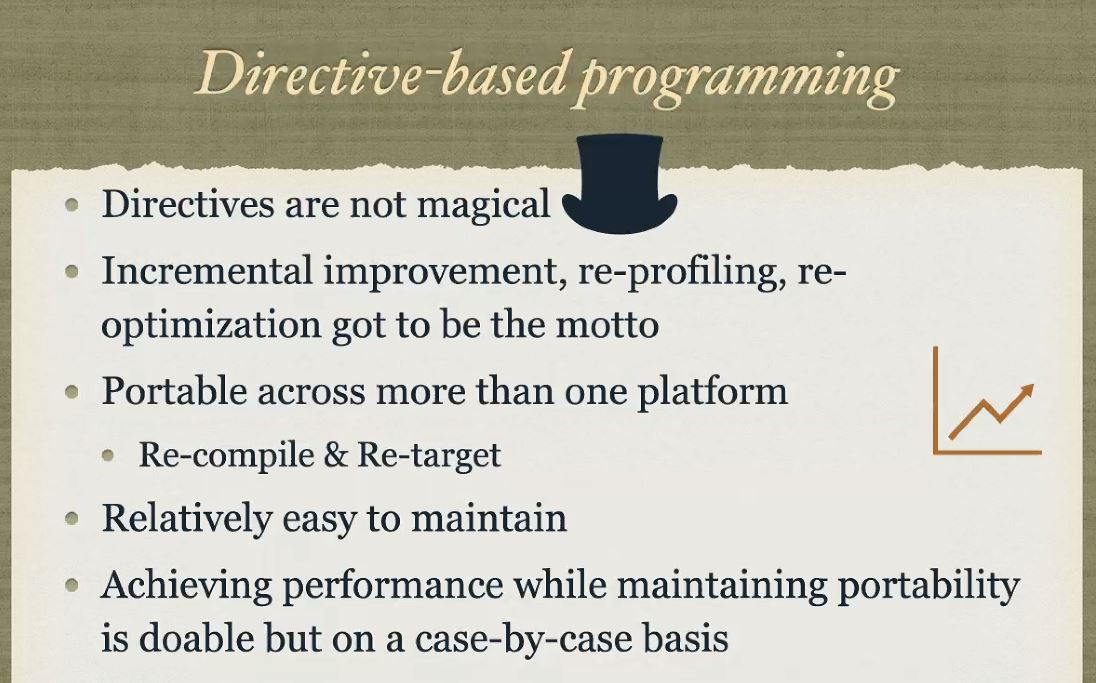 OpenACCorg's tweet photo. .@sunitachandra29 wraps up with "directives are not magical, they are incremental." #gpu4science @NERSC https://t.co/jm9zot2Y9U