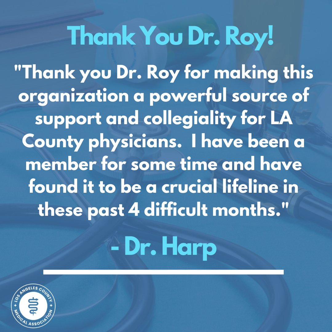 LADocs_'s tweet photo. "Dr. Sion Roy’s impact over the last 12 months will be felt for years to come as LACMA has reached a new tempo that delivers value to physicians every day." - Our CEO Gustavo Friederichsen
Thank you for the leadership, Dr @SionRoy! We appreciate you! #docs4la #ca #lacounty https://t.co/XWt5HX8hcn