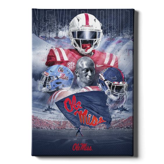 Ole Miss - Never Quit. See more Ole Miss products at collegewallart.com.