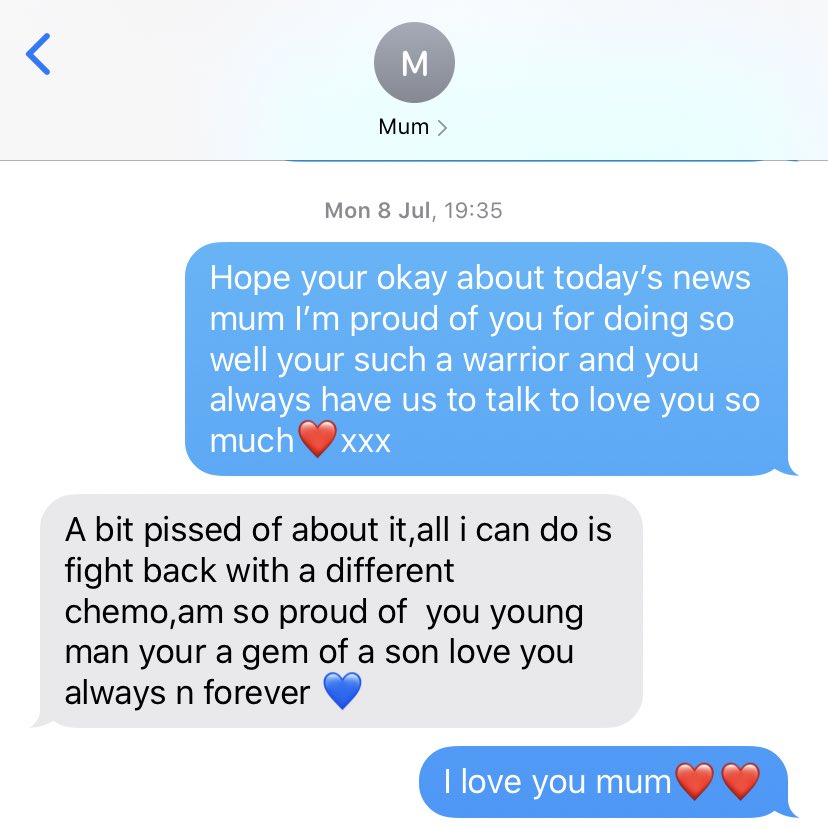 Going through old texts with my mum completely shatters my heart, what a special woman💔