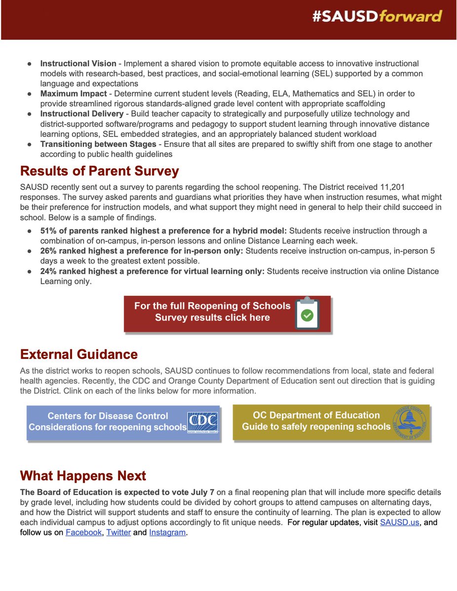 Here’s the latest information on #SAUSD’s plan to safely reopen schools. The Board of Education is expected to vote on the final reopening plan on July 7.

Click here for PDFs in English, Spanish and Vietnamese: bit.ly/3dJxyMR

#SAUSDstrong #WeAreSAUSD #BetterTogether
