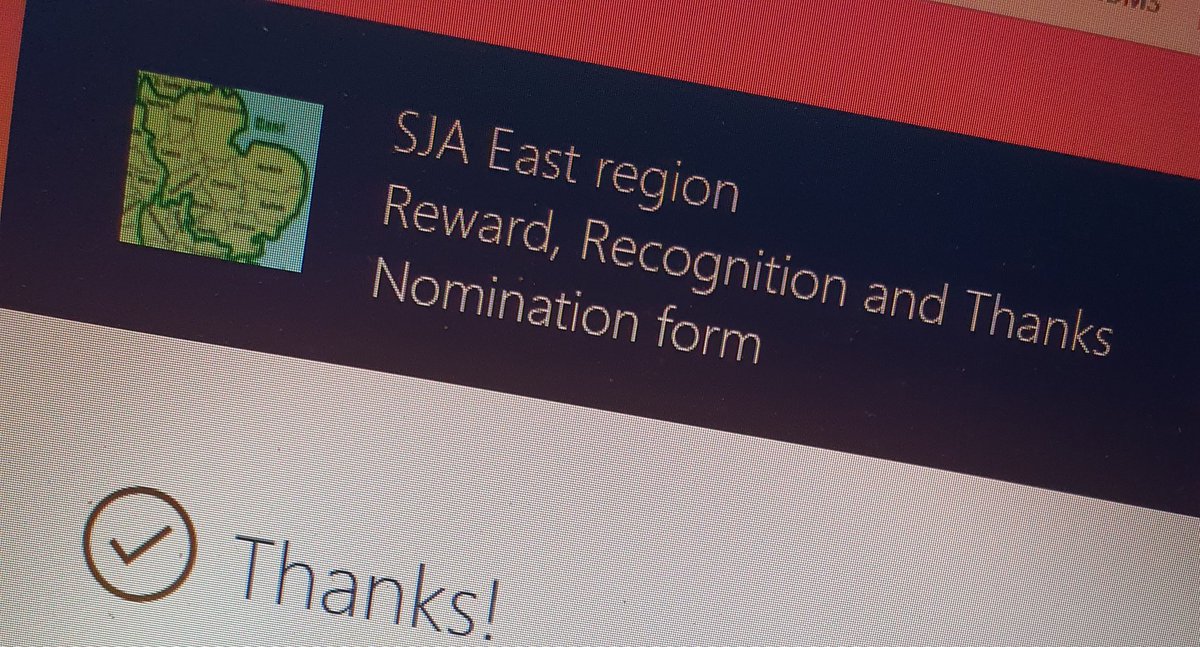 Anthony (@anthodgkinson) on Twitter photo This evening I've made use of the <a href="/SJAEast/">SJA East region</a> #Reward & #Recognition nomination form. I want to recognise a colleague who has been amazing, flexible and committed to a project I've been working on. #ThankYou
#leadership #volunteering #tuesdayvibes This evening I've made use of the <a href="/SJAEast/">SJA East region</a> #Reward & #Recognition nomination form. I want to recognise a colleague who has been amazing, flexible and committed to a project I've been working on. #ThankYou
#leadership #volunteering #tuesdayvibes