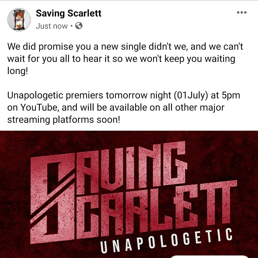We did promise you a new single didn't we, and we can't wait for you all to hear it so we won't keep you waiting long! 

Unapologetic premiers tomorrow night (01July) at 5pm on YouTube, and will be on all other major streaming platforms soon! 

#newmusic #itunes #YouTube #Spotify