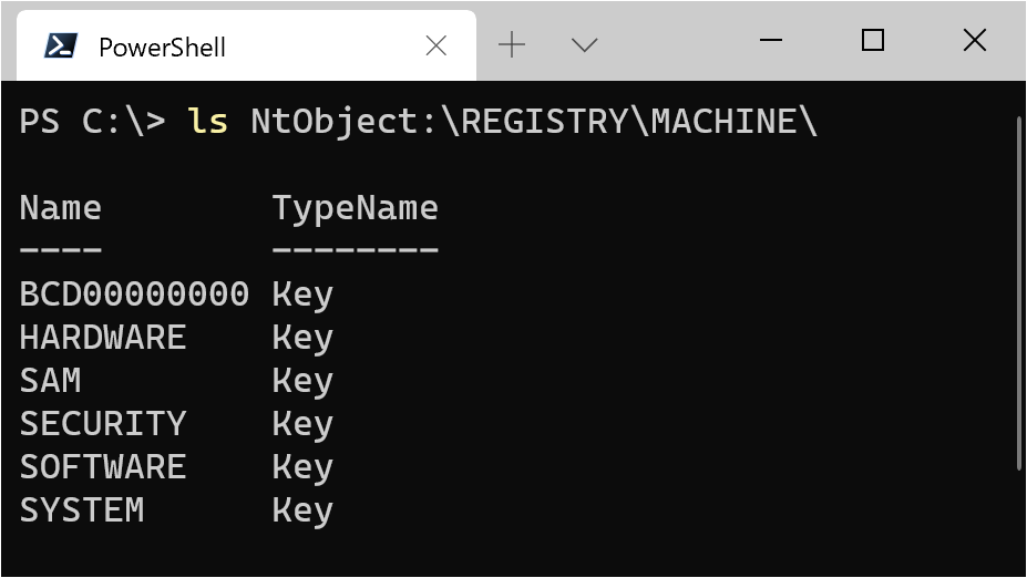 Listing registry through NtObject: drive provider.