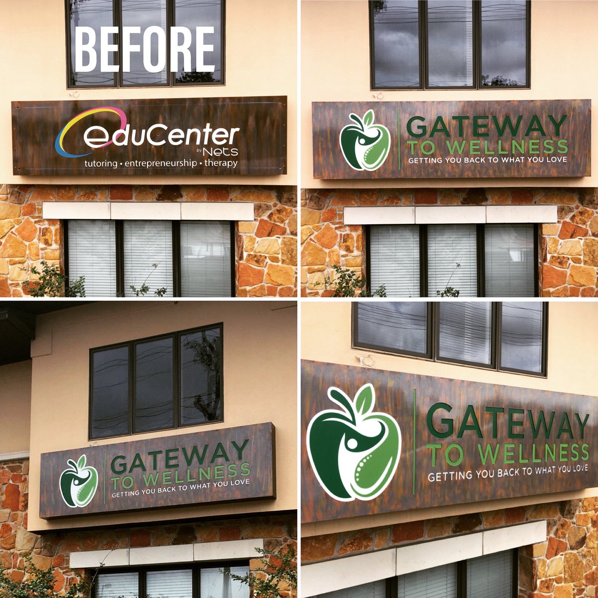 FastSignsATX's tweet image. New custom faux patina, routed aluminum sign, with acrylic back, for Gateway to Wellness chiropractic in Cedar Park. We added a nice clear coat, so it’s going to last a long time. #fastsignsdidit #whatcanwemakeforyou
