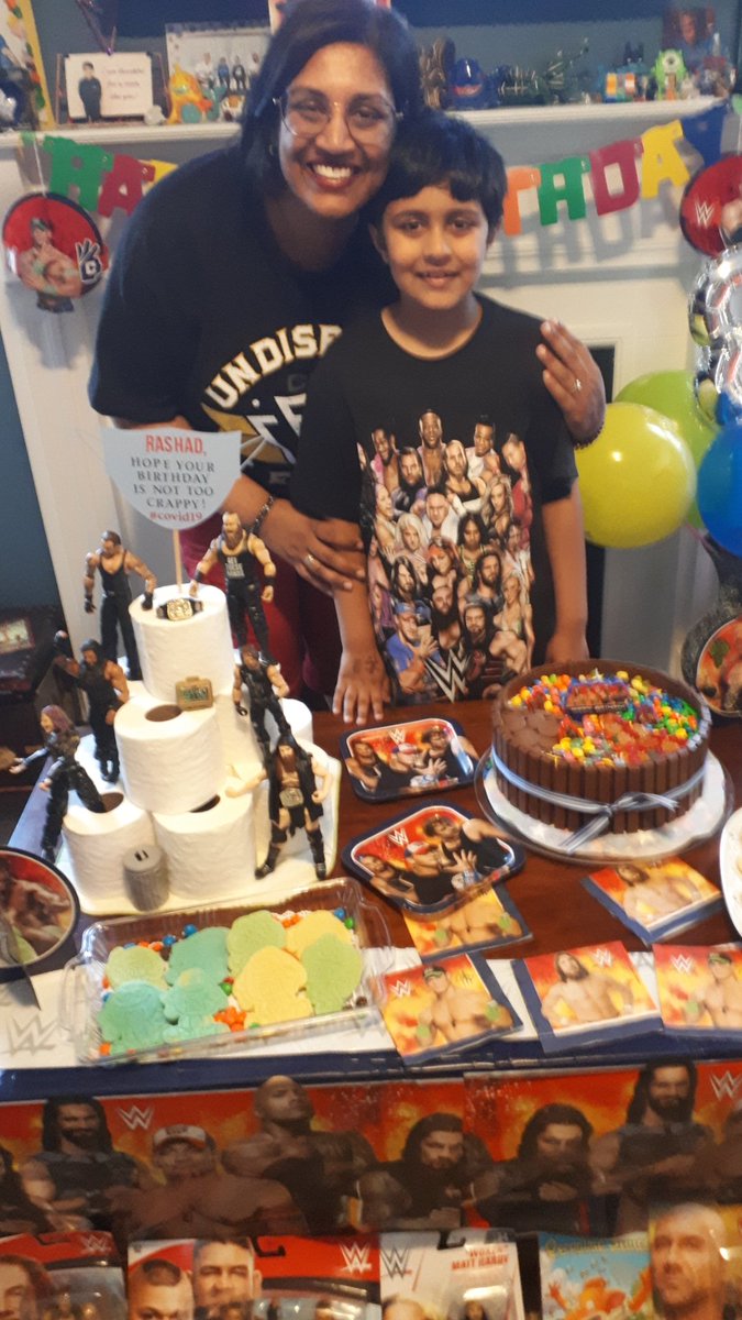 szkhan03's tweet photo. Celebrating my little man's 8th birthday! I hope he enjoyed his wrestling/candy/quarantine themed day! https://t.co/Rx4Y6bbulj