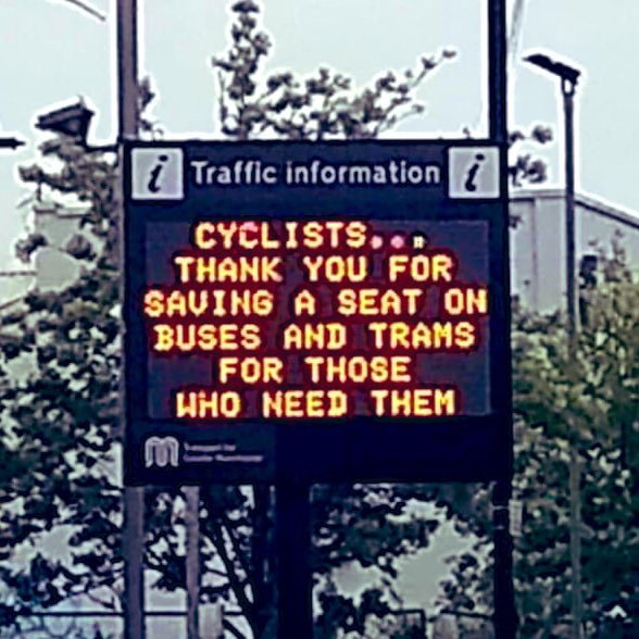 I do love these signs by @OfficialTfGM. Make me smile each time I see one. Keep sharing.
#SafeStreetsSaveLives #KeepGMMoving #BetterByBike