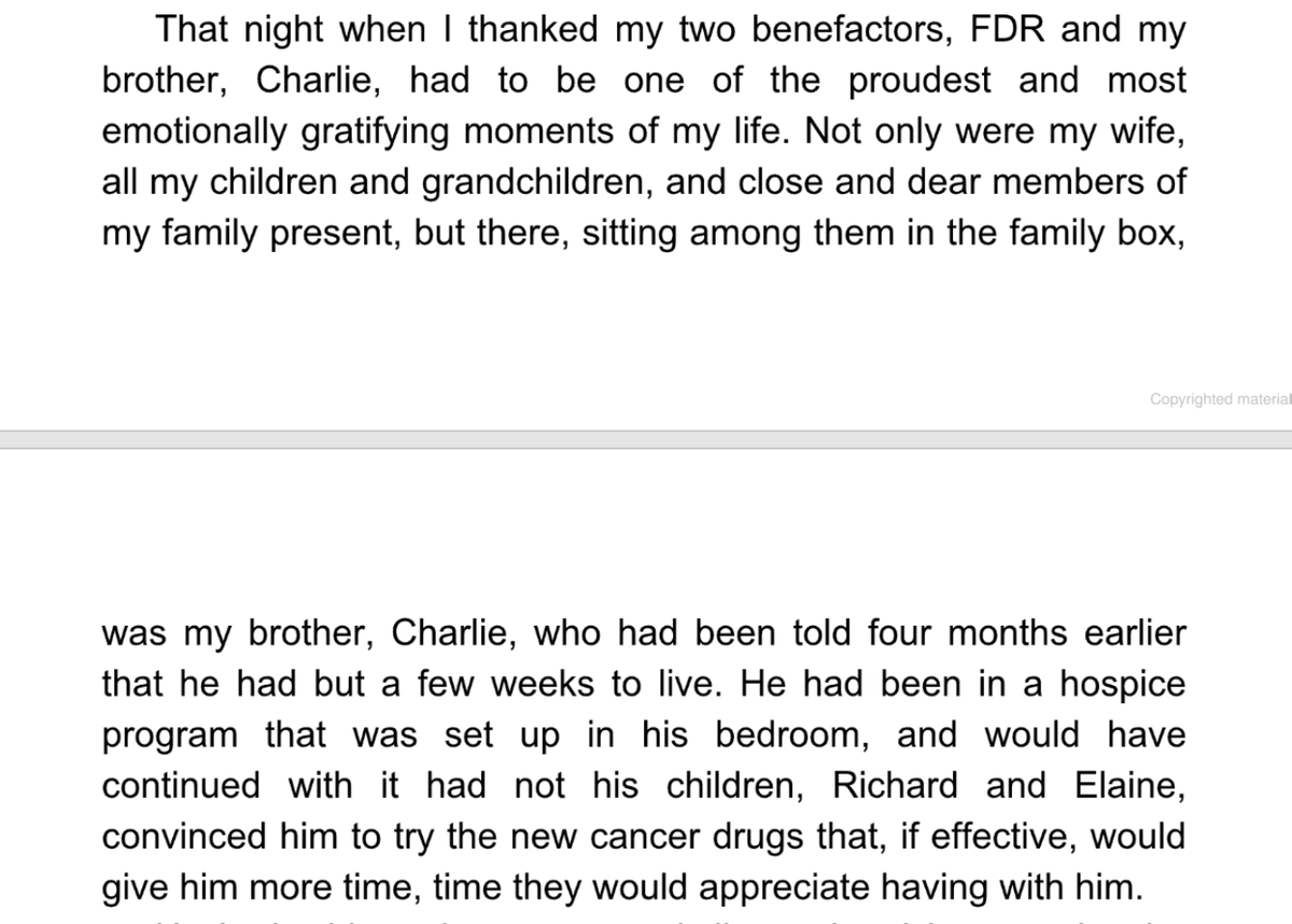 Carl Reiner in his memoir: "That night when I thanked my two benefactors, FDR and my brother, Charlie, had to be one of the proudest and most emotionally gratifying moments of my life."